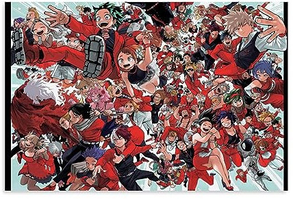 ELedvb Anime Art My Hero Academia Tapete, Leinwand-Poster, dekoratives Gemälde, Leinwand-Wandposter und Kunstdruck, modernes Familienschlafzimmer-Dekor-Poster, 20 x 30 cm