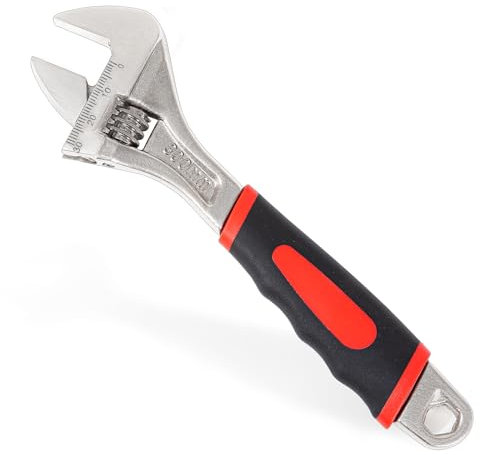 Navegando 12 Zoll Rollgabelschlüssel Groß Verstellbarer Schraubenschlüssel, 300mm Adjustable Wrench, Rostfrei, Hochfester Kohlenstoffstahl, Profi-Werkzeug
