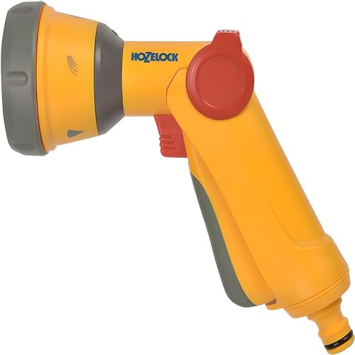 AMK® Hozelock 5 Function Spray Nozzle Water Hose Gun Multi Pattern Garden Flow Control Soft Touch Watering