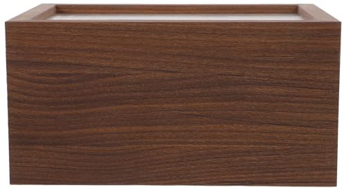 HOLIDYOYO Elegante Gestreifte Walnussholzmaserung Taschentuchbox-Abdeckung Einfaches Wohnzimmer Schlafzimmer Schreibtisch Papierhandtuchbox