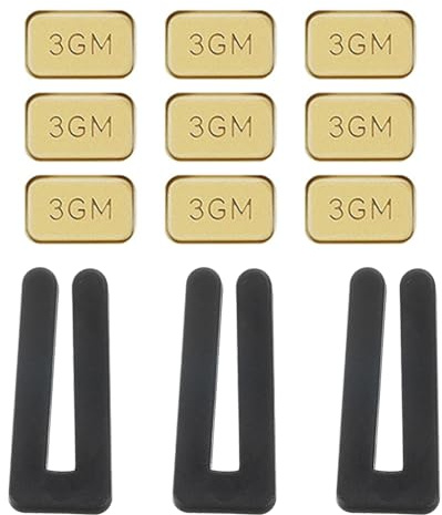PATIKIL Ceiling Fan Blade Balancing Kit, 3 Sets Include 3Pcs Plastic Balancing Clips and 9Pcs Metal Self-adhesive 3G Weight for Ceiling Fan, Gold Tone/Black