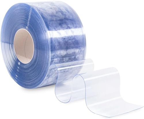 Galeone - Biancheria e Tessuti | Tenda a Lamelle al Metro in PVC Impermeabile, Rotolo per Tenda a Strisce Trasparente per Porta da Esterno o Interno di Larghezza 30 cm