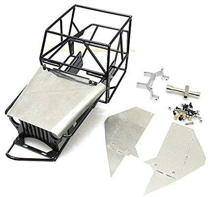Tyatocepy Voll Rohr Rahmen Metall Chassis Metall KöRper ÜBerroll KäFig für C14 C24 C24-1 1/16 RC Auto Upgrade Teile, Schwarz
