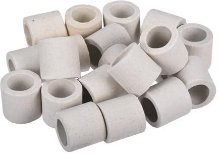 sourcing map Insulated Ceramic Tube 17x25x25mm Heat Insulation Ceramic Tubing for Electric Furnace Wire, Oven, Bundle Protection, Pack of 20