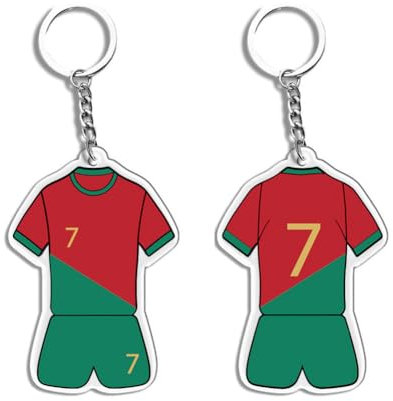 Porte-Clés Maillot Portugal - Porte-Clés de Football pour Garçons, Coupe du Monde, 2pcs, 5*3.5cm