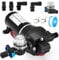 Gedlex Electrique Pompe a Eau 12V Caravane, 20,8 LPM Pompe à Eau Camping Car avec Filtre à Maille, Pression de Travail 40PSI, Maximale 70PSI, 180W, 12A, Pompe Eau pour RV, Bateau, Lavage de Voitures