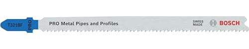 Bosch Pro Metal Pipes and Profiles T321BF - Hoja de sierra de calar (2 unidades, para tubos y perfiles de metal, chapa de acero, longitud de 132 mm, accesorio profesional)