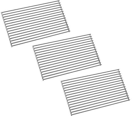 SANTOS Edelstahl-Grillrost - 29,5x45cm - Materialstärke ø8mm - hochwertiges Gasgrill-Grillrost - für Napoleon Rogue 425/525 Ersatz-Grillgitter - 3 STK