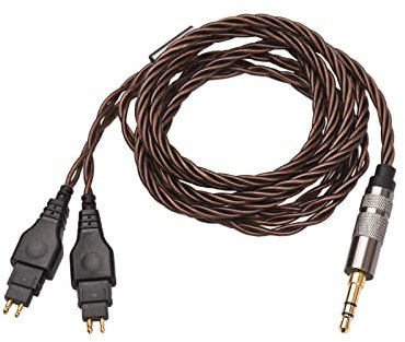 SENECESLI Ersatz-Audio-Upgrade-Kabel for HD414, HD650, HD600, HD580, HD565, HD545, HD535, HD525, HD265, HD25, Vergoldete 3,5 Mm (Bronze)