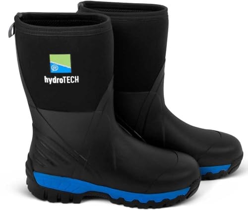 Preston Innovations Hydrotech Gummistiefel, wasserdicht, gepolstertes Innenfutter, All-Terrain Grip Sohle, Neopren Oberknöchel