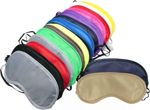Augenmaske, Augenmaske, Augenbinde, Reise-Schlafmasken mit Nasenpolster, für Reisen, Schlaf oder Partyzubehör, Spiel, 52 Stück (13 Farben)
