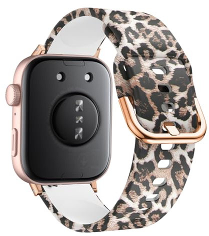 SeNool Armband für Huawei Watch Fit 4/Fit 4 Pro/Fit 3, [Premium Silikon Ersatzband] [Wasserdicht ][Edelstahlschnalle], Ersatzarmband Uhrenarmband für Huawei Watch Fit 4/Fit 4 Pro/Fit 3 - Leopard
