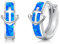 Opal Anker Ohrringe Damen 925 Sterling Silber Creolen Opal Anker Kleine Huggie Creolen Ohrringe Anker Schmuck Geschenke für Damen Frauen Mädchen (Silber+Blauer Opal)