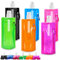 6 Piezas Sistema de Botellas de Agua Plegable,500ml Plegable Flexible Botella de Agua Reutilizable,Botella de Agua Plegable Portátil,Plegable Bolsa de Agua,Para Campamento,Caminatas,Viajes