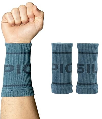 PICSIL Poignets de Sport en Coton - Absorbants, Respirants et Confortables - pour la Gym, la Course à Pied, Le Tennis et Plus Encore - Unisexe (Aqua)