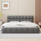 KSFASHZ Polsterbett Bodenbett 160x200 Doppelbett Flachbett mit Lattenrost und Rückenlehne,160x200cm Jugendbett Bettgestell,Gepolstertes Bubble Bett, Ohne Matratze,Leinen Grau