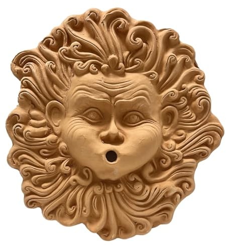 Le Terrecotte di Cassiano Fabio Mascherone Eolo in Terracotta 38 cm – Scultura da Parete Artigianale Italiana – Decorazione Mitologica per Interni ed Esterni – Fatta a Mano