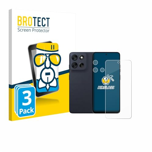 BROTECT Schutzglas für Motorola Moto G56 | (Display+Kamera) 3 Stück Transparenter Displayschutz Made in Germany Schutzfolie Panzer Folie Glas 9H Einfache Montage Clear