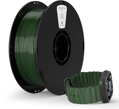 kexcelled TPU 95A Filament, Flexibel und Weich, Hervorragende Elastizität, 1,75mm 1kg Spule Rolle, 3D Drucker Materialient, Vakuumverpackung, für FDM Druckern, Oliv