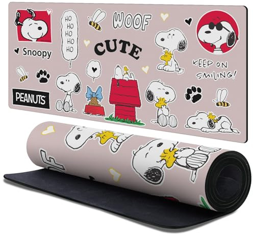Head Case Designs Offizielle Peanuts Snoopy Muster Grafiken 37.4 x 15.75 x 0.16 inches (900 x 400 mm) - XL Gaming-Schreibtisch PC-Tastatur Mauspad