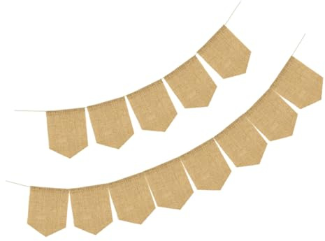 Beaupretty Leeres Schild Banner aus Langlebigem Sackleinen Selbstgemacht Hängende Partydekoration für Hochzeit Geburtstag Feier