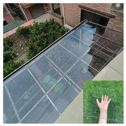 Polycarbonatplatten Dachplatten Transparente Polycarbonatplatte Frostbeständiges Isolierendes Dach für Gewächshäuser, Schuppen, Carports, Gartenhäuser(1x4m/3.28x13.12ft)