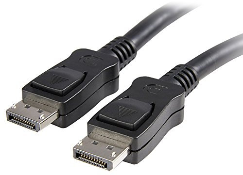 StarTech.com DisplayPort Cable - 1 ft - with Latches - Short DP Cable - 4K DisplayPort to DisplayPort Cable - DisplayPort 1.2 Cable (DISPLPORT1L), Black