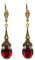Jugendstil Ohrringe Markenkristalle Gold Rot NOBEL SCHMUCK