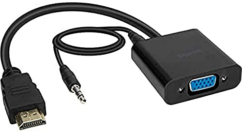 Speedlink HDMI auf VGA Adapter HQ - Vergoldete Kontakte - 3,5 mm Klinke - Full HD, Audio- und Videoübertragung - schwarz