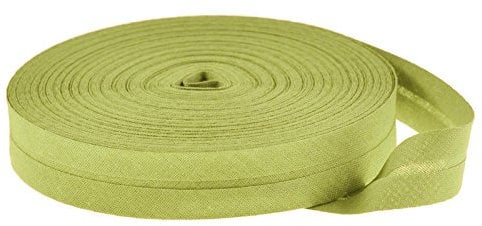 25m Baumwoll-Schrägband uni 20mm breit gefalzt Einfassband 50 Farben wählbar, Farbe:pistaziengrün