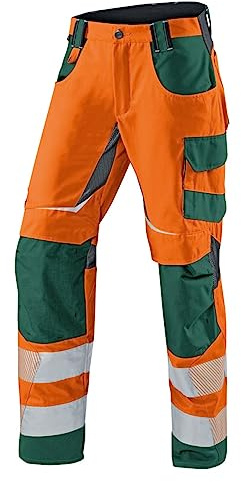KÜBLER REFLECTIQ Warnschutz-Sommerhose PSA 2 | Warnorange/Moosgrün | Größe 98 (Lang)