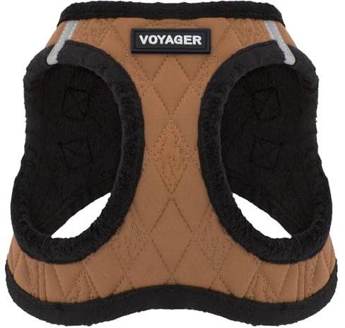 Voyager Step-In Plüsch-Hundegeschirr by Best Pet Supplies - Step-In-Westengeschirr für kleine und mittelgroße Hunde, Weicher Plüsch, Beige, size M - Brust 40- 45 cm