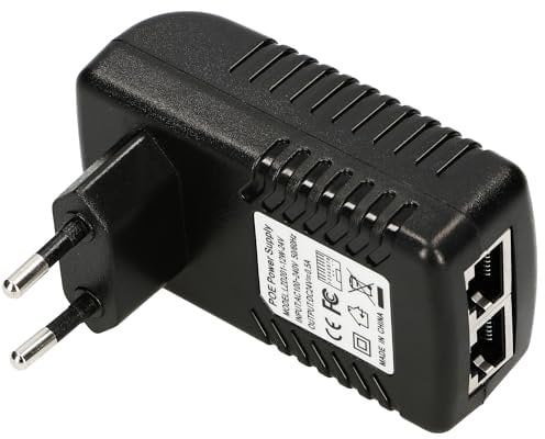 Extralink POE-24-12W, PoE Injector,PoE Netzteil, 24V,0.5A,12W,Stecker für Steckdose, Zwei RJ45 Ports,Fast Ethernet,Plug & Play,PoE Adapter Passive, Wandstecker für Telefon, Kamera und vieles mehr