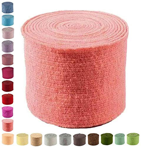 Hochwertiger & Widerstandsfähiger Filz – Breite 15cm / Länge 5m - Topfband/Bastelfilz/Wollfilz – Große Farbauswahl – Dehnbar & Druckelastisch – Tischdekoration Ostern/Weihnachten (Flamingo)