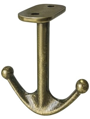 BAMI-LEE House Deckenhaken aus Zinklegierung, Doppelzinken, 4 Stück, Kleiderhaken unter dem Regal, zum Aufhängen, Handtuch, Bademantel, Kleidung, Kappe, Badezimmer, Küche, Schrank, Garage (Bronze)