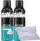 2 x 200ml Men Shaving Foam Mousse Sensitive Skin Face Body Soft Clean With Soft Aftershave KRISP Towel