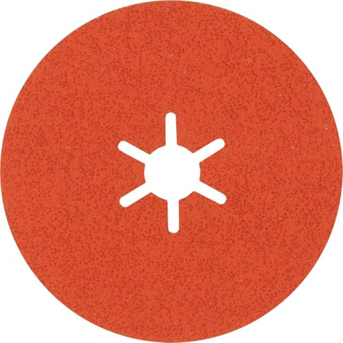 Bosch EXPERT R782 Fiberscheibe, 100mm, K60, 25-tlg. | für Stahl, Edelstahlbleche, Körnung 60, Professional Zubehör Kleiner Winkelschleifer