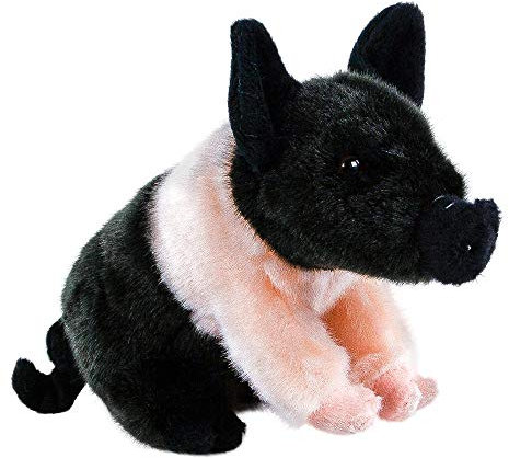 Teddys Rothenburg Schweinchen rosa schwarz geschecktes Ferkel Husumer Sattelschwein 18 cm Kuscheltier Uni-Toys