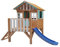 | MASGAMES | Casita Infantil de Madera elevada Lollipop | con tobogán a Juego | Altura Plataforma 59,5 cm | Madera tratada | (Azul)