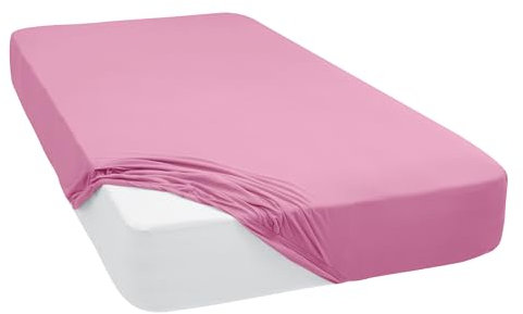 Mixibaby Drap-housse en jersey, 100 % coton, 28 couleurs, dimensions : 70 x 140 cm, rose vieilli