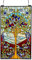 False LumiLamp Tiffany Glasscheiben 50x1x85 cm Grün Glas Rechteck Baum Glaskunst