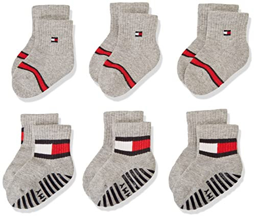 Tommy Hilfiger Unisex Baby Flag Sock 6 Pack Ecom, Grau, 023 EU
