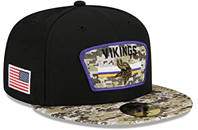 New Era Minnesota Vikings NFL On Field 2021 Salute to Service Black 59Fifty Basecap - 7-56cm (M)