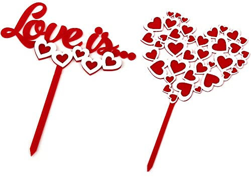 10 Stück Acryl Liebesherzen Valentinstag Dessert Essen Kuchen Topper Hochzeit Dekorationen für verschiedene Geburtstagspartys Valentinstag Hochzeit Party Mehrfarbig Kuchen Dekorationen Zubehör