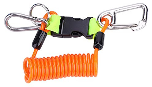 VGEBY Tauchleine Langlebige Edelstahl Clips Schnellverschluss Zum Tauchen Klettern Unterwasserfotografie(Orange)