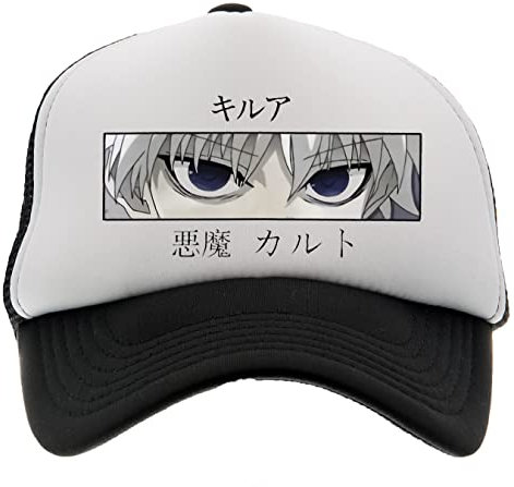 Enigmae Hunter X Hunter Killua Eyes Baseball Kappe Hut Kinder Jungen Mädchen Schaum Vorne Mesh Zurück Schwarz Cap Foam Front Mesh Back