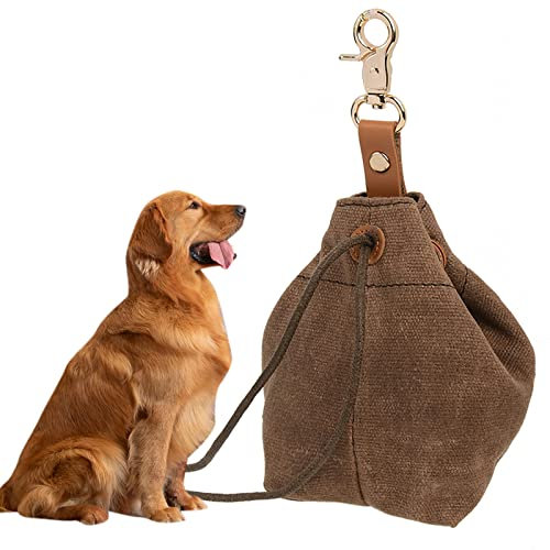 TMBMLPP Borsa Impermeabile Addestramento Cane Marrone Sacchetti Porta Premi per Cani Porta Bocconcini Premietti per Cani Custodia Tela Addestramento Marsupio Addestramento Cani Croccantini Cane