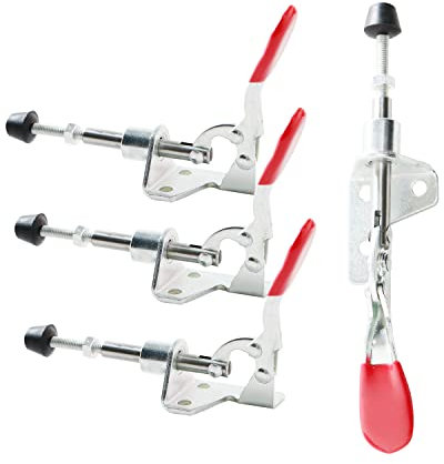 Ohamtes 4PCS Carbon Steel Type 301A, 16mm Travel, 45KG (100lb) Push-Pull Latch Clamp, Quick Release Tool, Linear Stroke Toggle Clamp