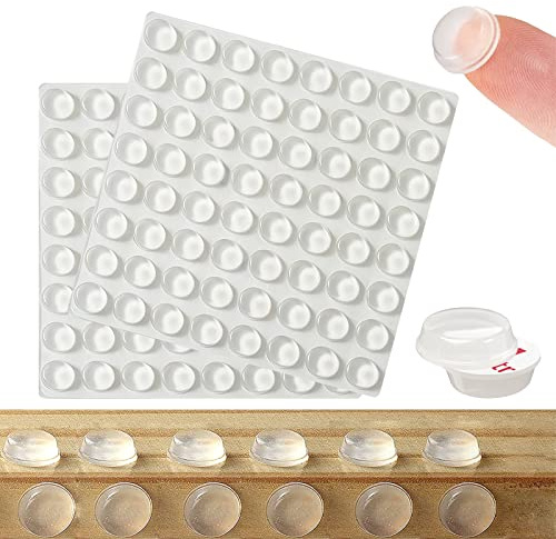 Ammortizzatori per mobili, 128 Picecs Premium tamponi adesivi trasparenti fermi di protezione in gomma, ideali per cassetti di armadi per porte (tondo, 12,7 x 3,5 mm)