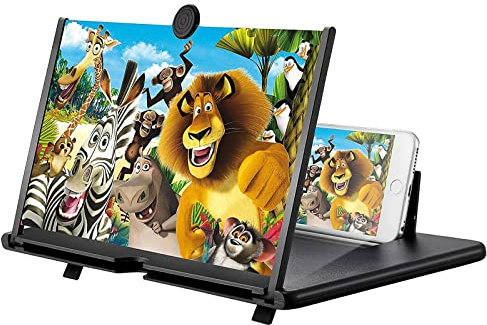 18 Inch Mobile Phone Screen Magnifier, Pull-out HD Screen Amplifier, Eye Protection 3D Screen Expander for Videos & Movie, Screen Enlarger for All Mobile Phones (Black)
